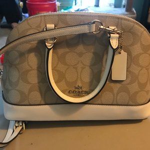 Coach Beige and White Small Dome Handbag